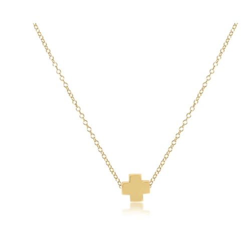 16" Necklace Gold - Signature Cross Gold Necklaces enewton