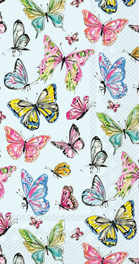 Paper Guest Towels 16 Count Butterfly Medley Kitchen + Entertaining Boston International