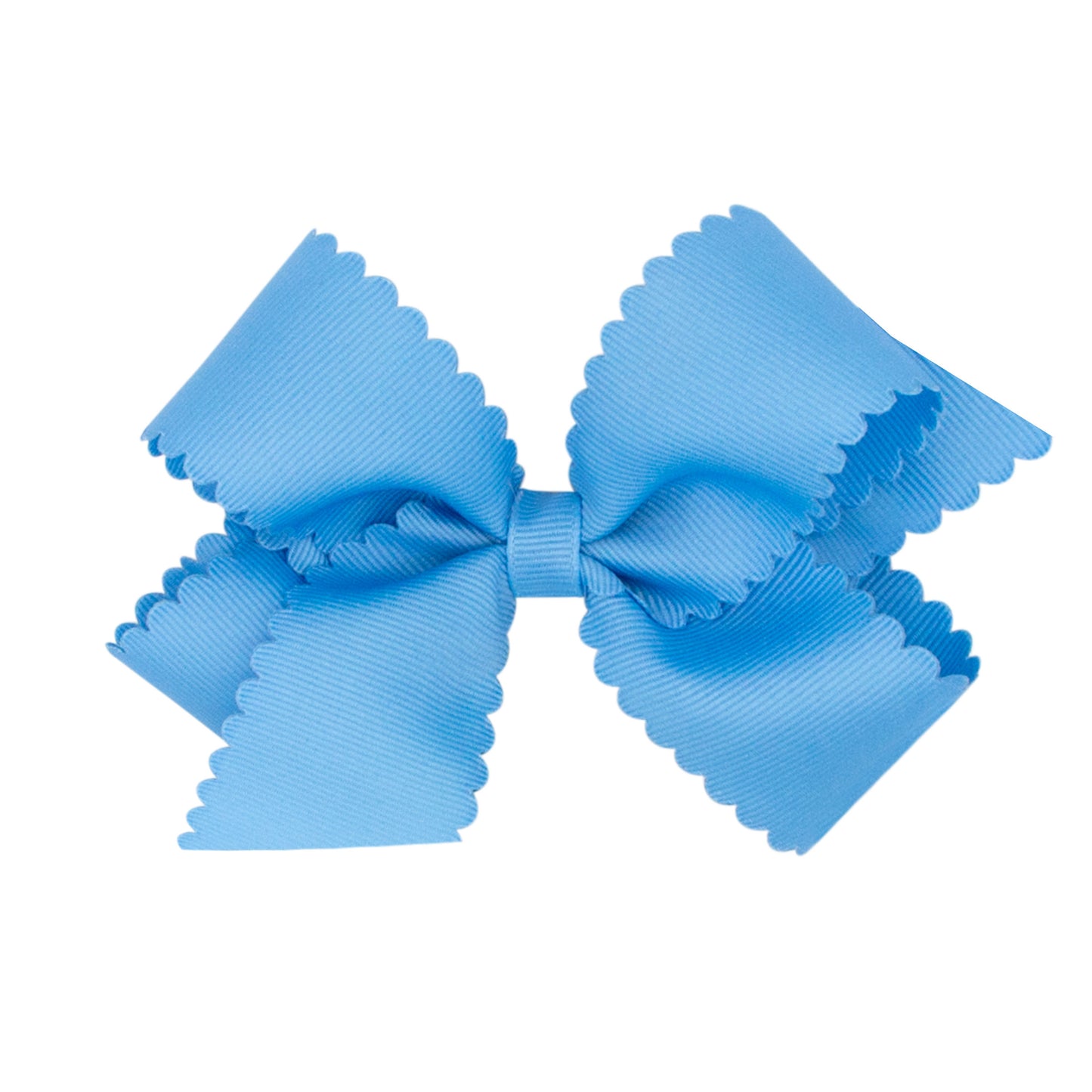 Medium Scalloped Edge Grosgrain Bow - Copen Blue Kids Hair Accessories Wee Ones