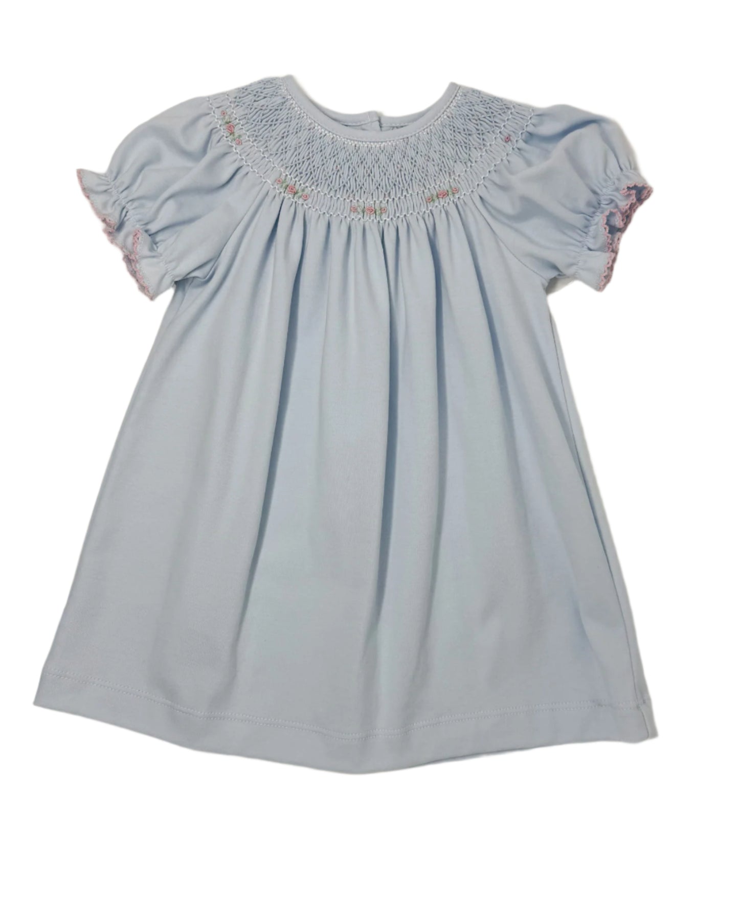 Anastasia Light Blue Knit Bishop Girls Occasion Dresses Petit Bebe