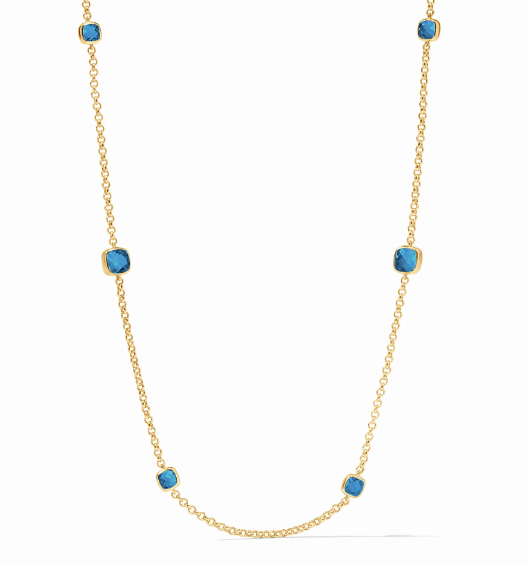 Aquitaine Station Necklace - Capri Blue Necklaces Julie Vos