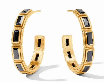 Baguette Hoop - Obsidian Black - Medium Earrings Julie Vos
