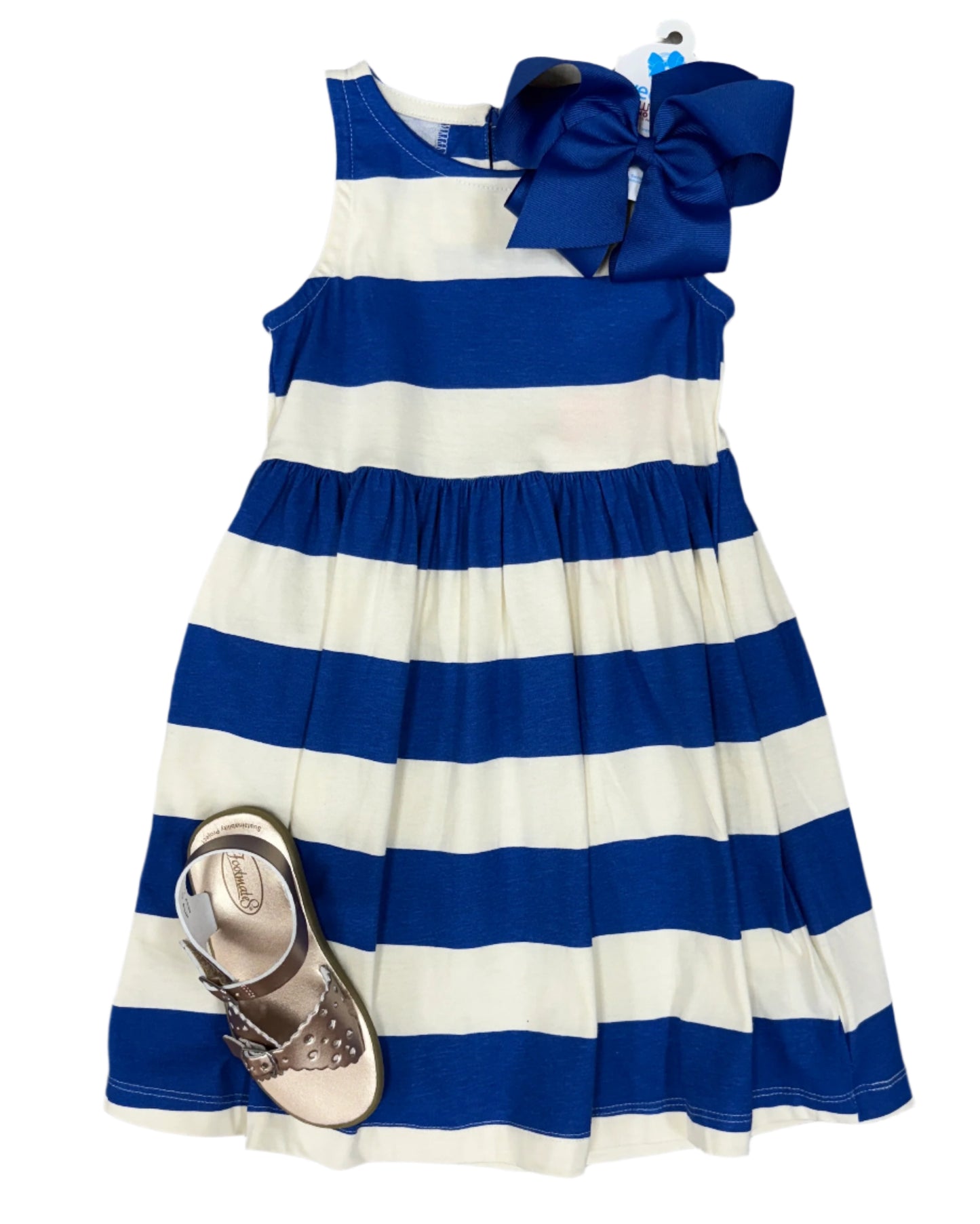 Blue Stripe Sleeveless Dress Girls Play Dresses Compagna Fantastica