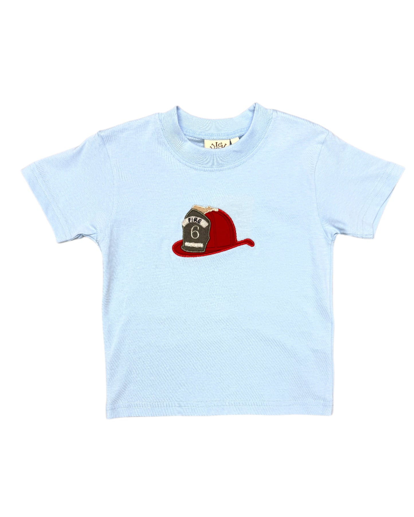 Boys S/S Shirt w/ Fire Hat - Lt. Sky Blue Boys Shirts + Polos Luigi