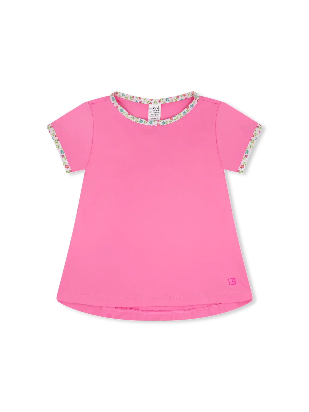 Bridget Basic Tee - Flamingo Pink/Petal Pop Girls Tops + Tees Set Athleisure