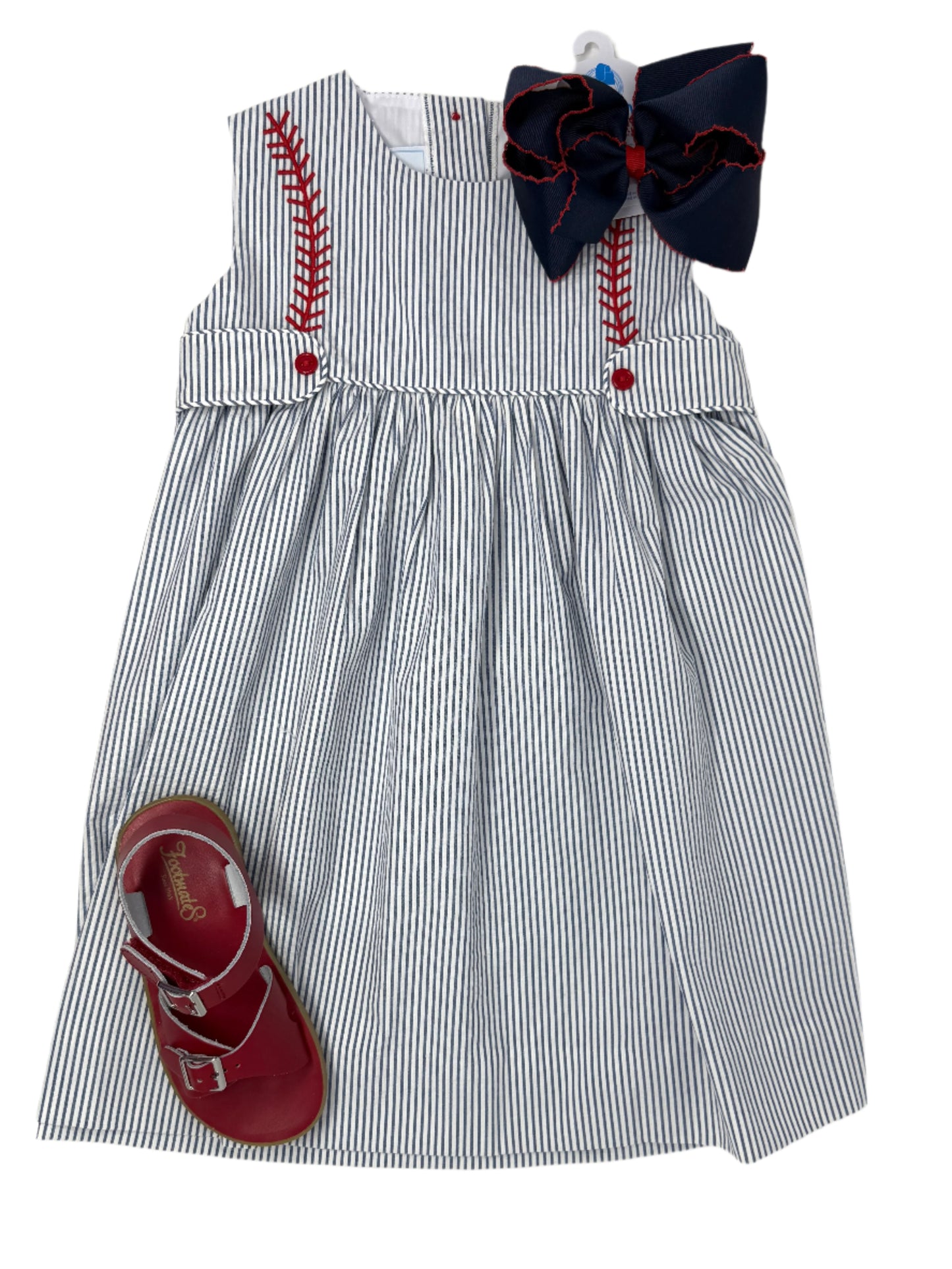 Button Tab Nantucket Dress - Baseball Girls Play Dresses Little English