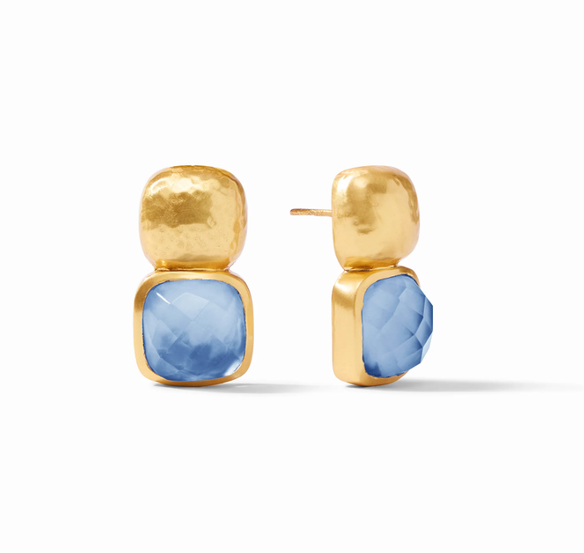 Catalina Earring - Iridescent Chalcedony Blue Earrings Julie Vos