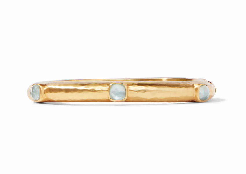 Catalina Hinge Bangle - Iridescent Aquamarine Blue Bracelets Julie Vos