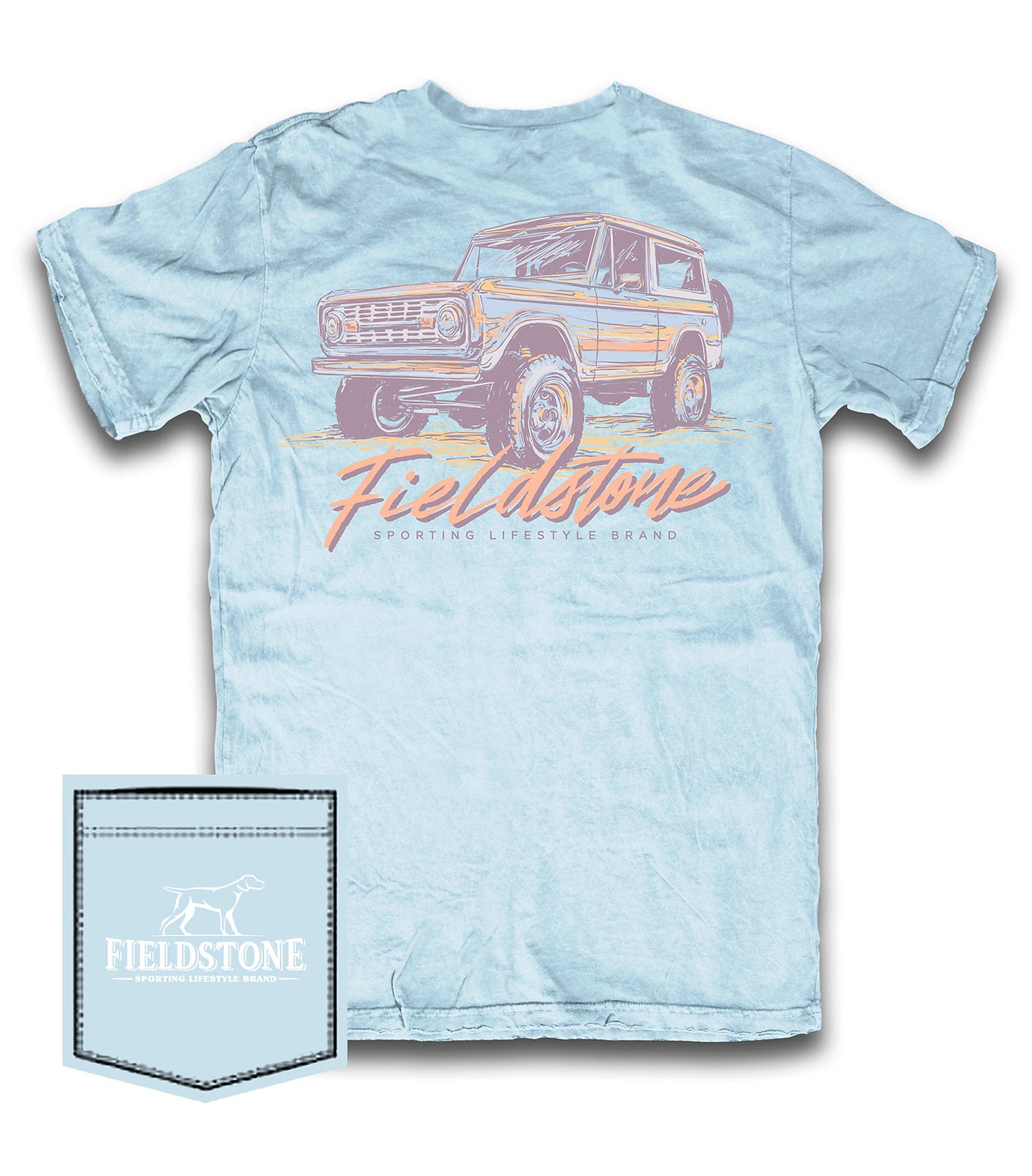 Chambray Neon Bronco S/S Shirt Boys Tees Fieldstone