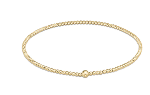 Classic Gold 2mm Bead Bangle Bracelets enewton