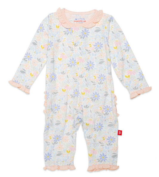 Darby Modal Magnetic Coverall w/ Ruffles Baby Sleepwear Magnetic Me   