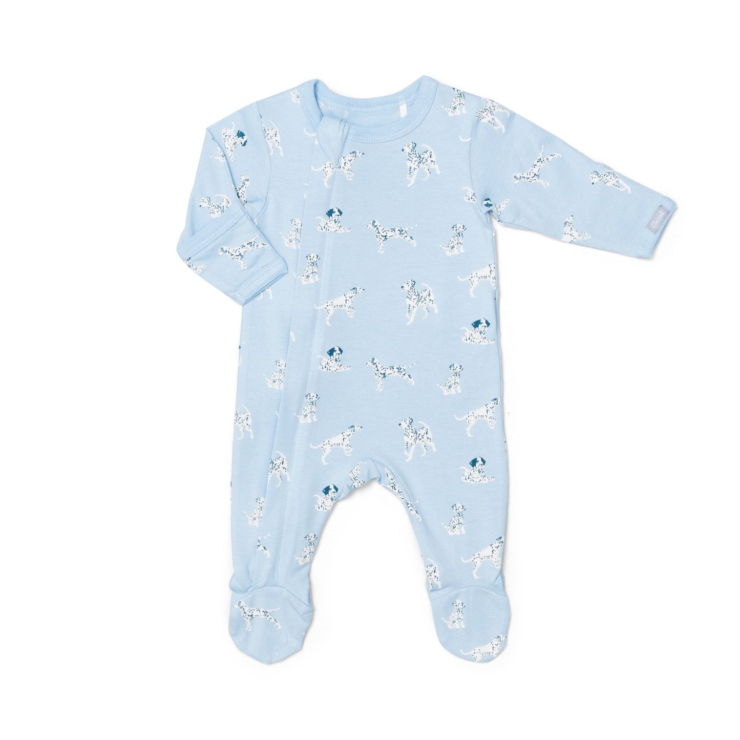 Dogs on Skyride Cotton-Modal Zipper Footie Baby Sleepwear Coccoli