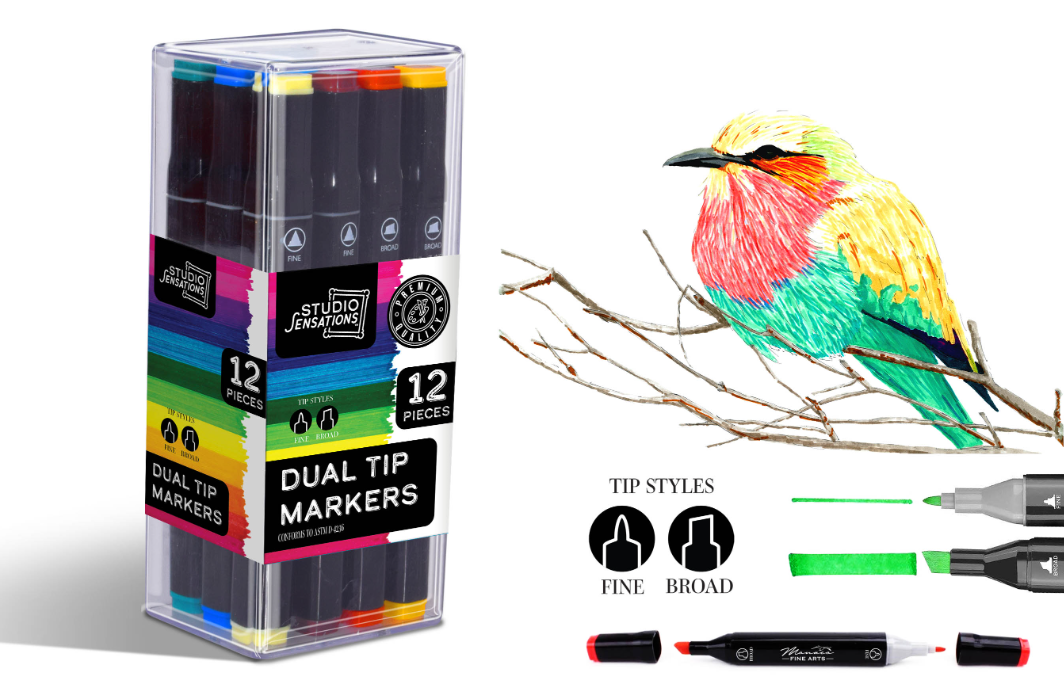 12pc Dual Tip Markers Toys Anker Play
