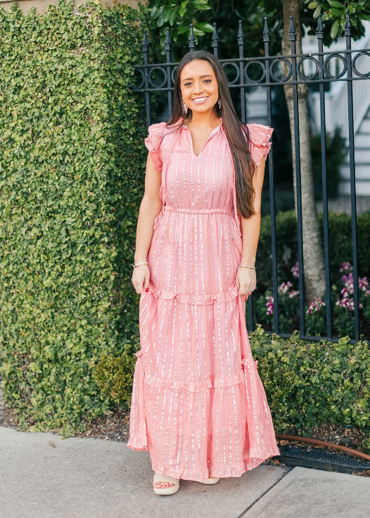 Eleanor - Pink Shimmer Long Dresses Victoria Dunn Design   