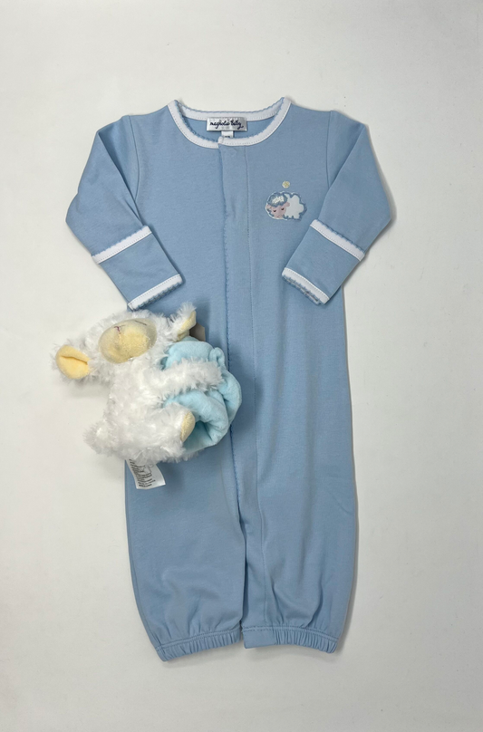 Go to Sheep Embroidered Converter - Lt. Blue Baby Sleepwear Magnolia Baby   