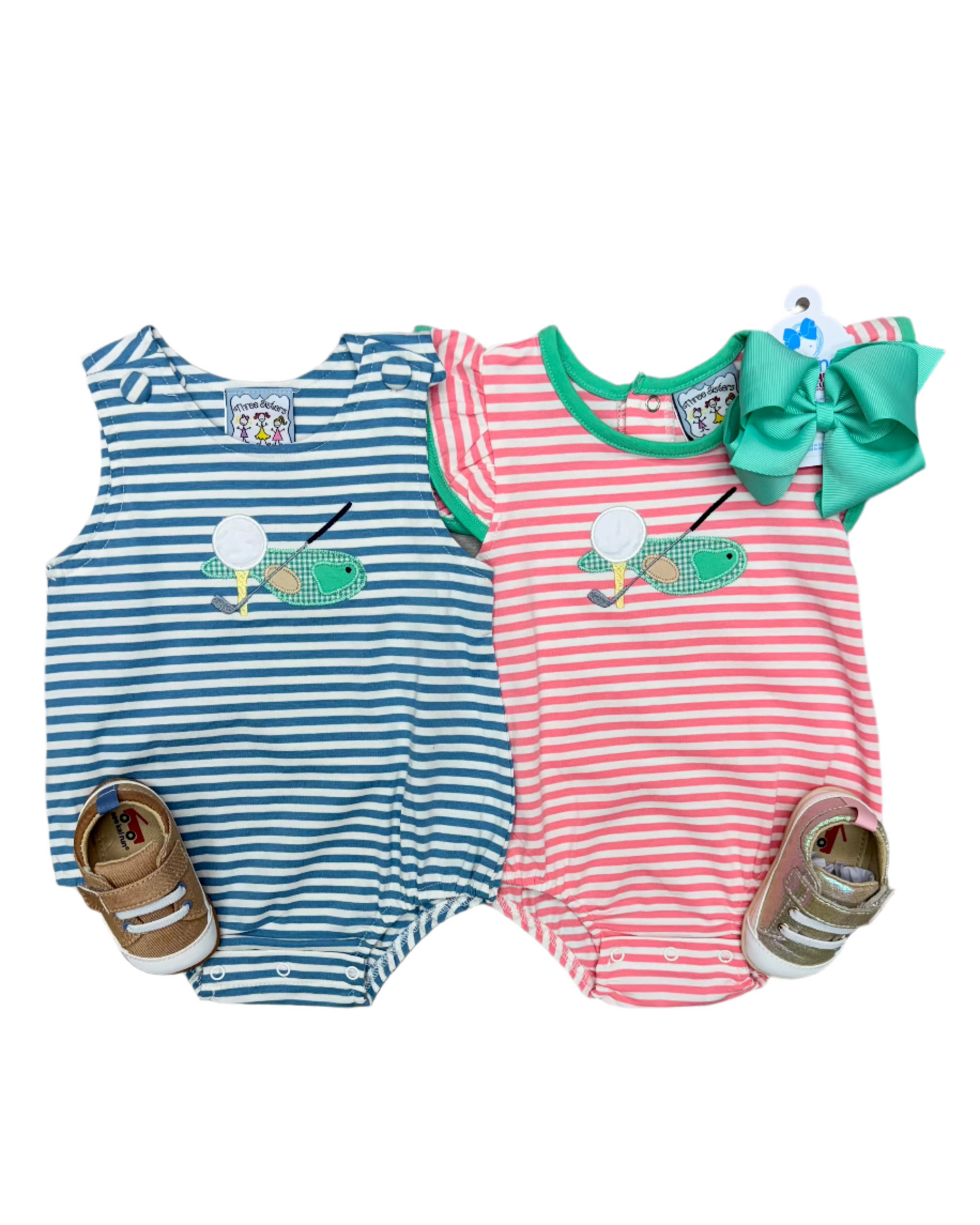 Golf Applique Boys Bubble Boys Bubbles + Rompers Three Sisters