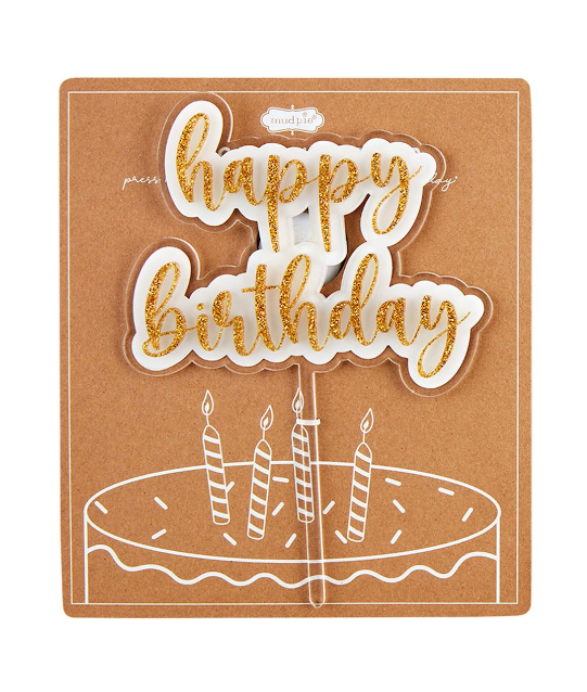 Gold Birthday Cake Topper Kitchen + Entertaining Mudpie