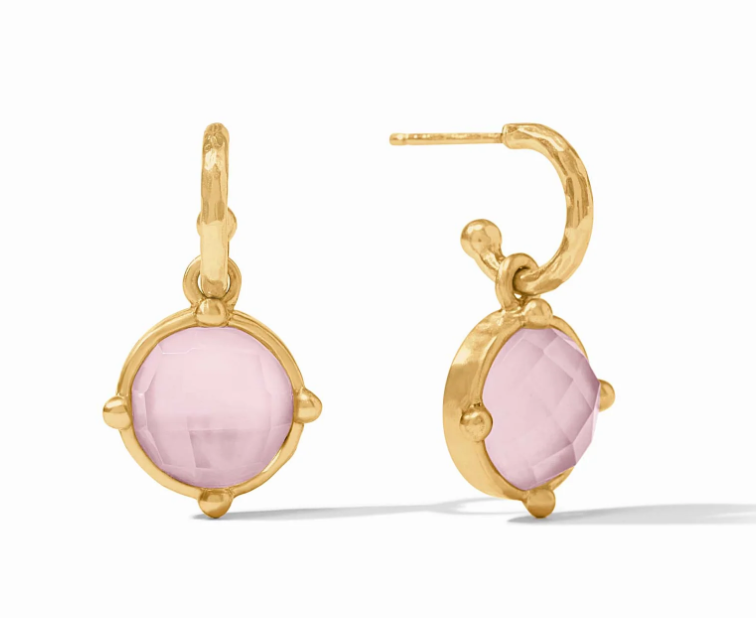 Honeybee Hoop & Charm Earring - Iridescent Rose Earrings Julie Vos