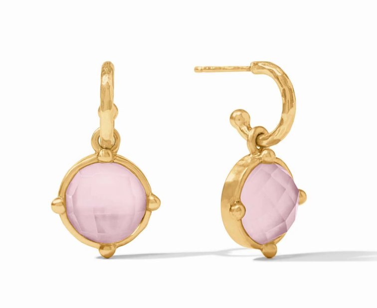 Honeybee Hoop & Charm Earring - Iridescent Rose Earrings Julie Vos   