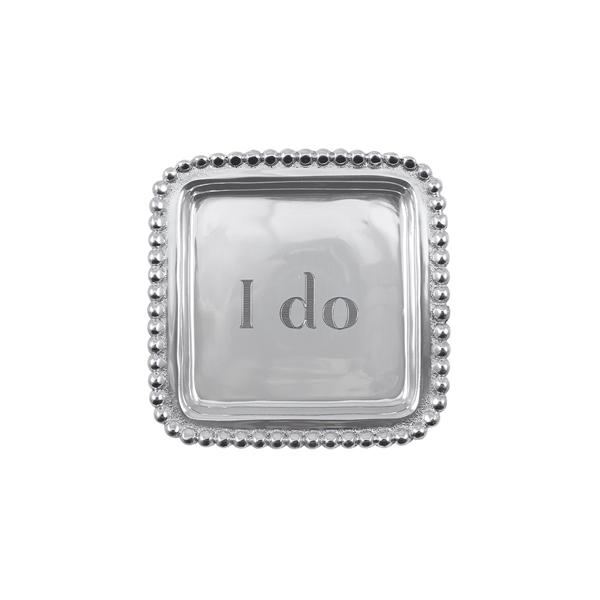 I Do Beaded Square Tray Home Decor Mariposa
