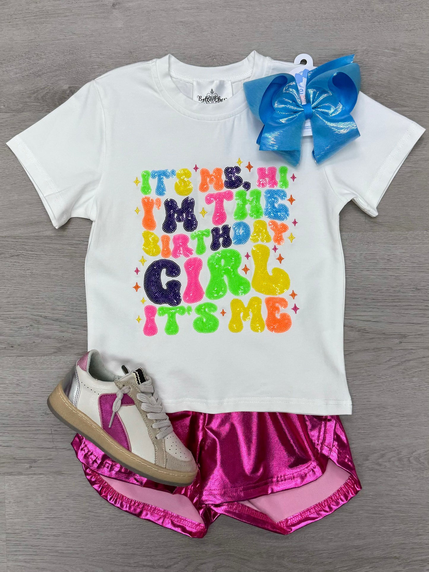 Hot Pink Metallic Shorts Girls Shorts Belle Cher