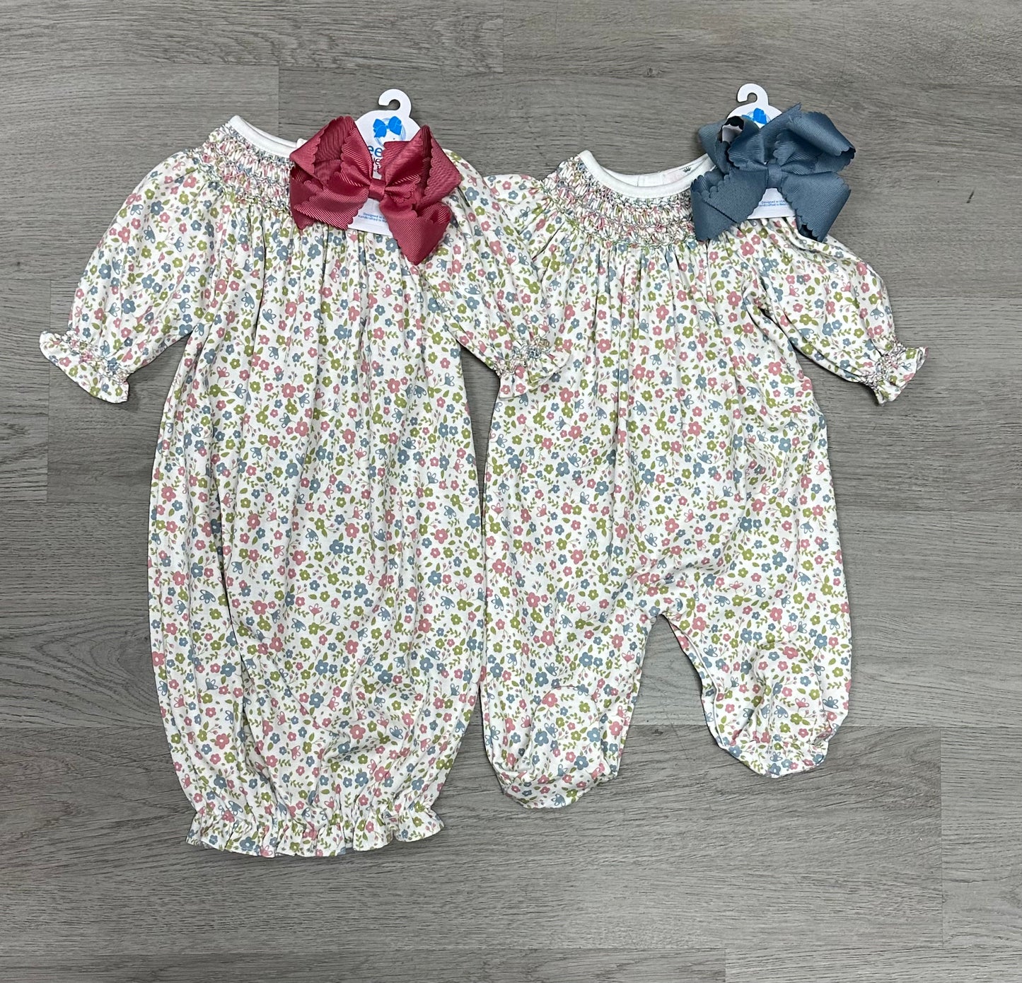 Darlene Pima Hand Smocked Bishop Footie Baby Sleepwear Baby Loren