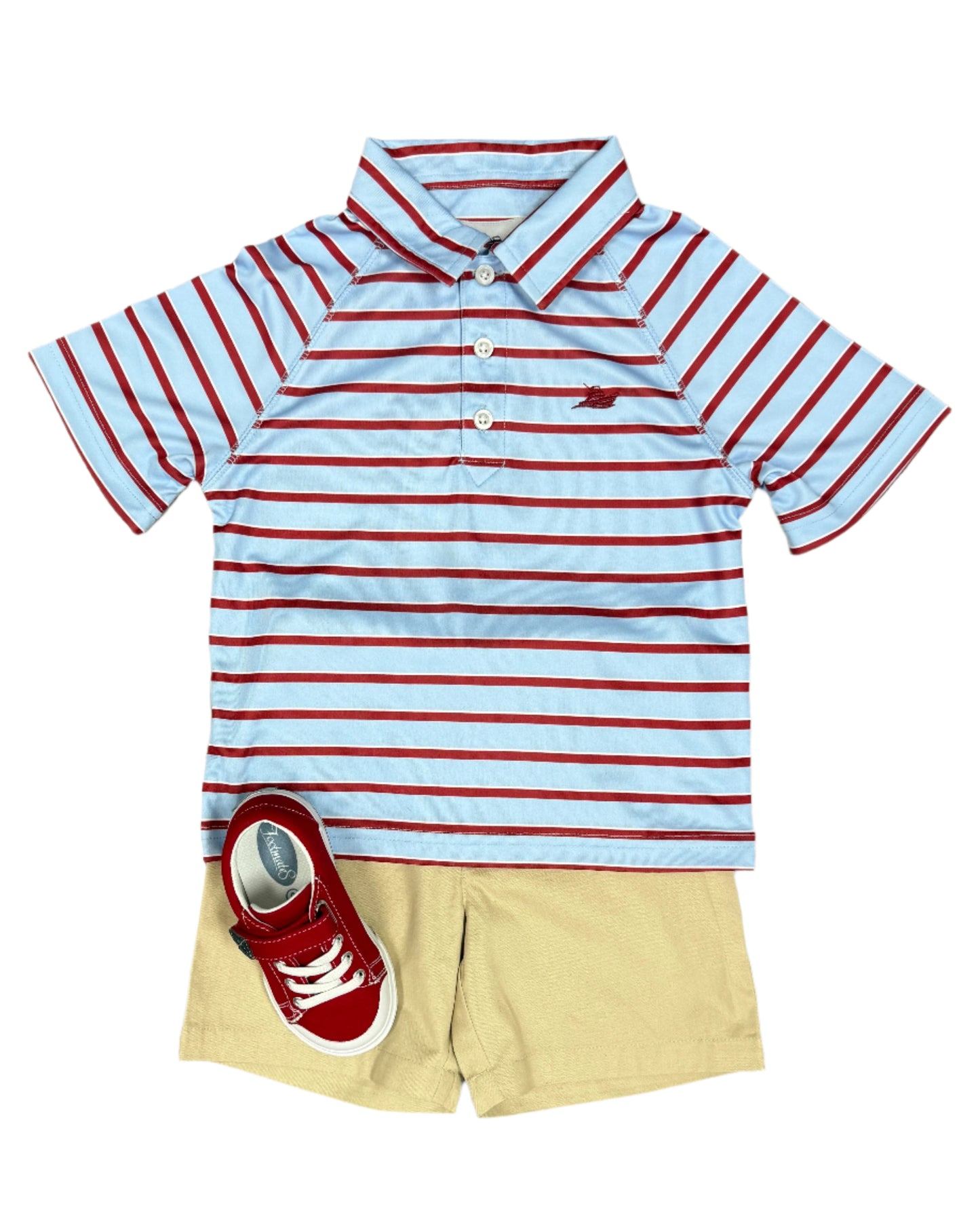 Boy's Polo - Red/White/Blue Boys Shirts + Polos Southbound