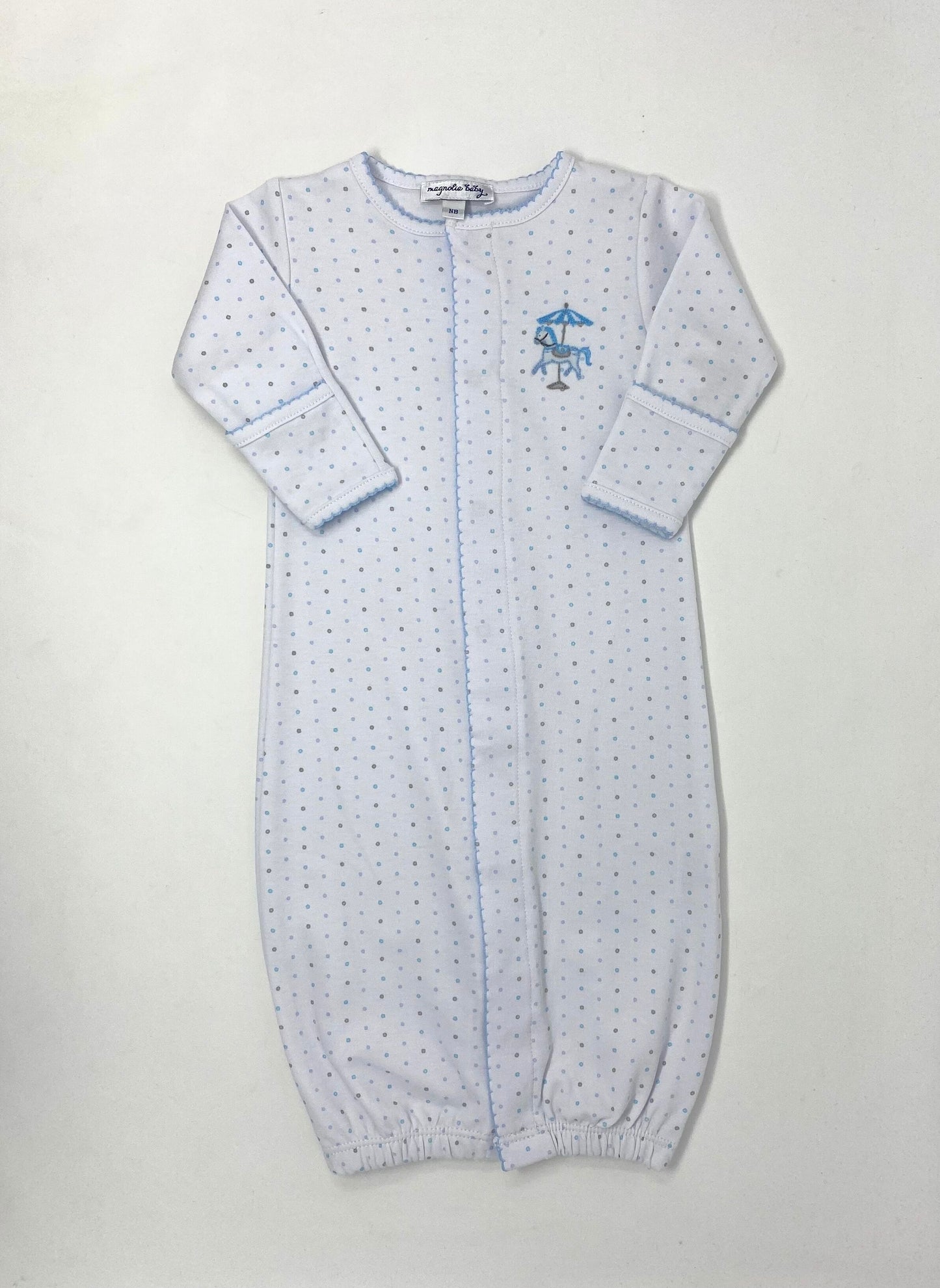 Light Blue Embroidered Carousel Converter Clothing Magnolia Baby