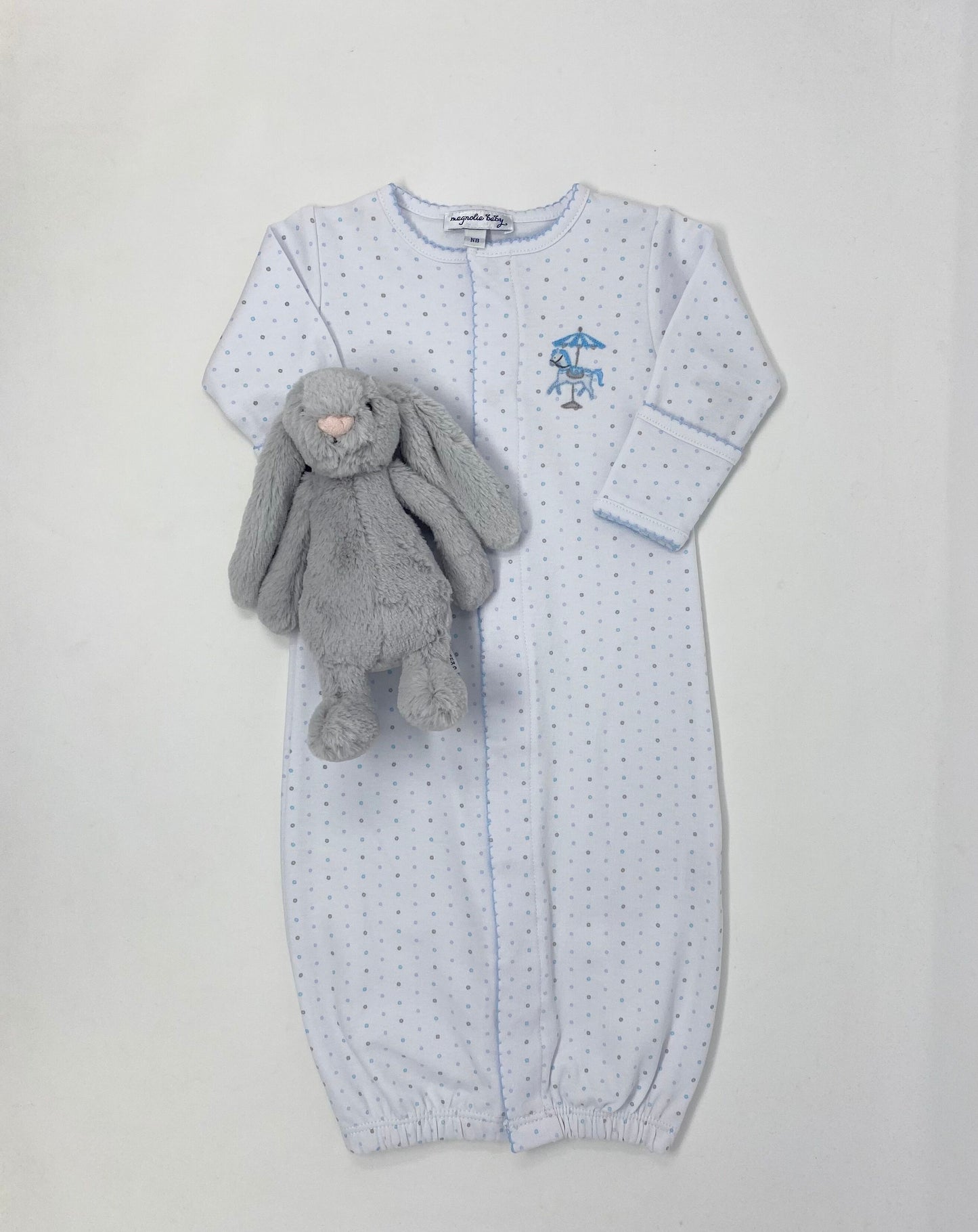 Light Blue Embroidered Carousel Converter Clothing Magnolia Baby