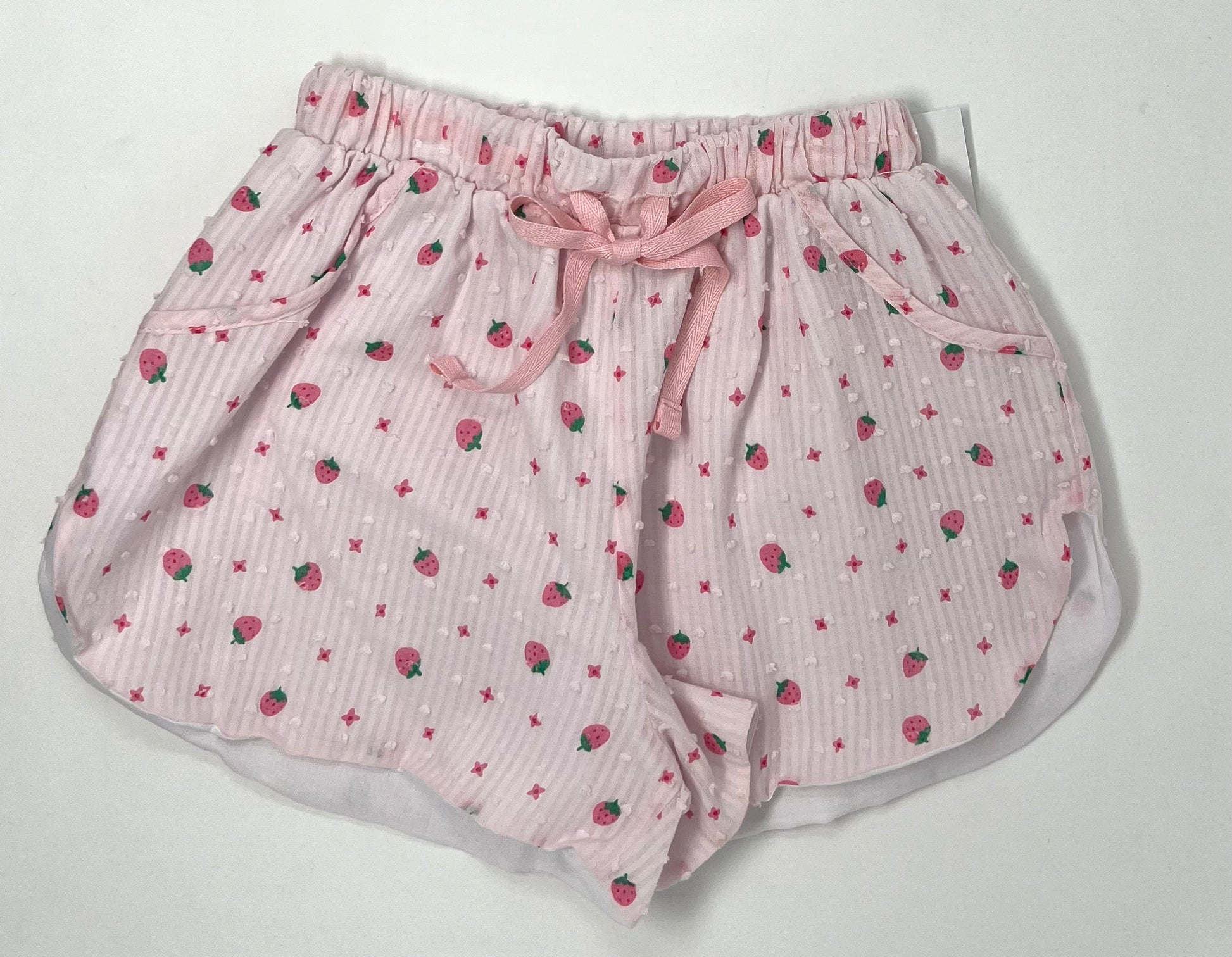 Libby Shorts - Strawberry Swiss Dot Girls Shorts Be Elizabeth by James & Lottie   
