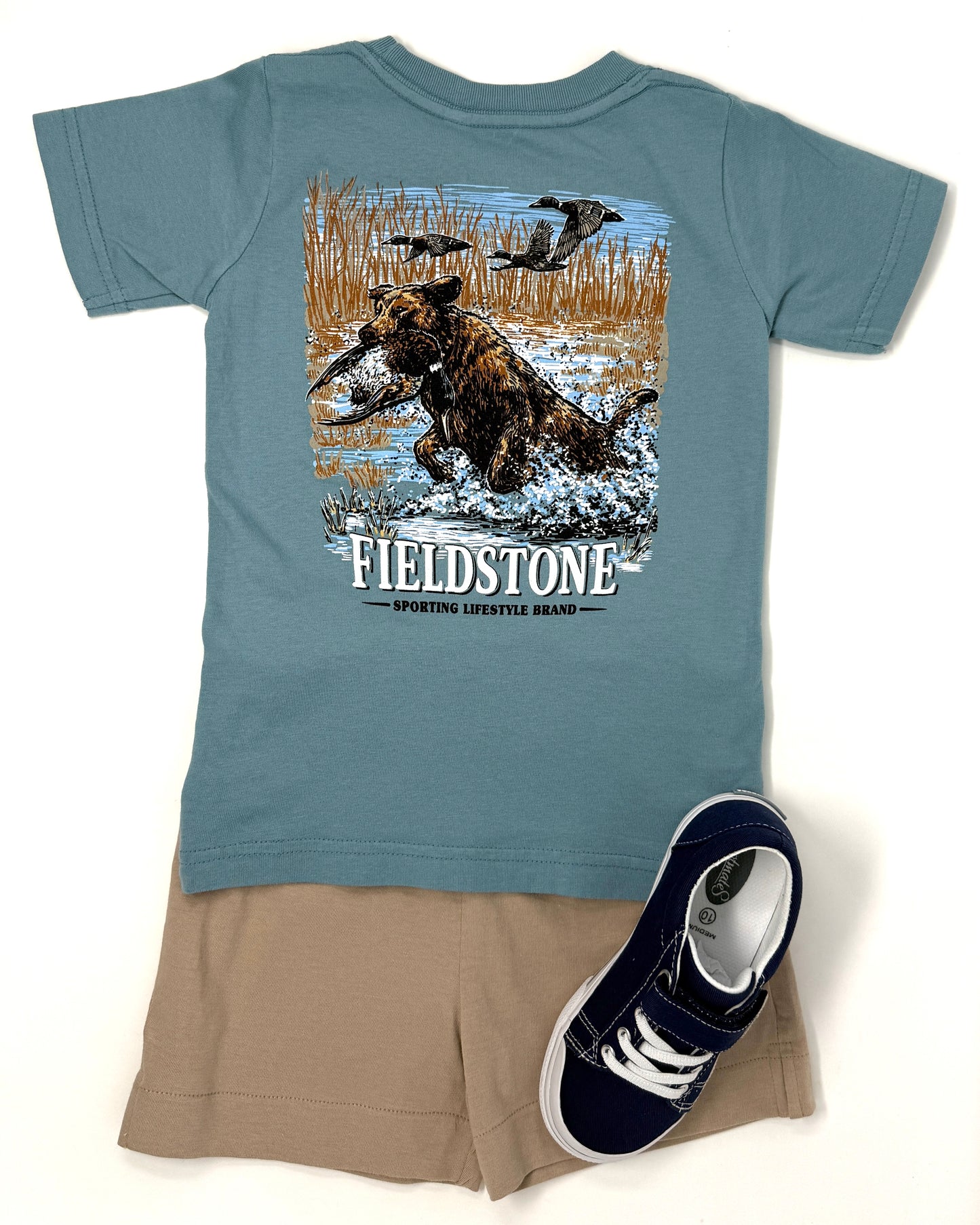 Ice Blue Retriever Splash S/S Shirt Boys Tees Fieldstone