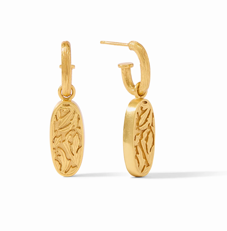 Ivy Hoop & Charm Earring - Iridescent Clear Crystal Earrings Julie Vos