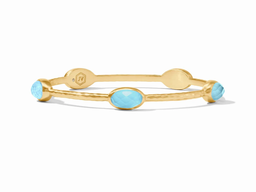 Ivy Stone Bangle Iridescent Capri Blue - Medium Bracelets Julie Vos