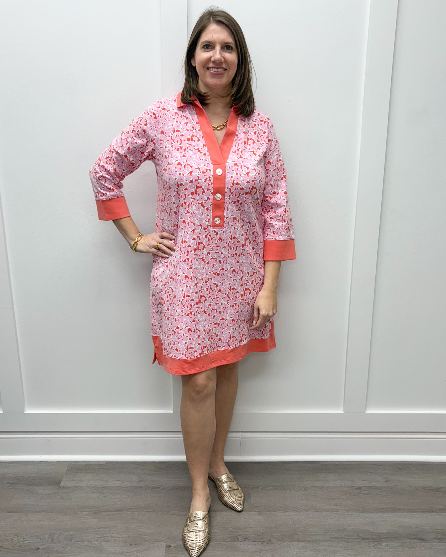 June Dress - Pink Bouquet Short Dresses Duffield Lane