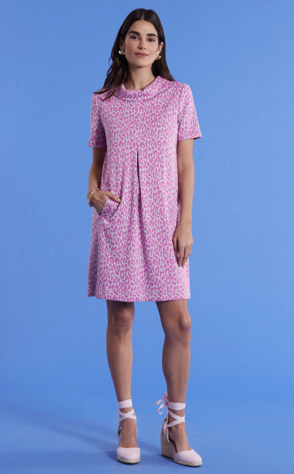Kristen Knit Dress - Cheeky Pink Cheetah Short Dresses Tyler Boe   