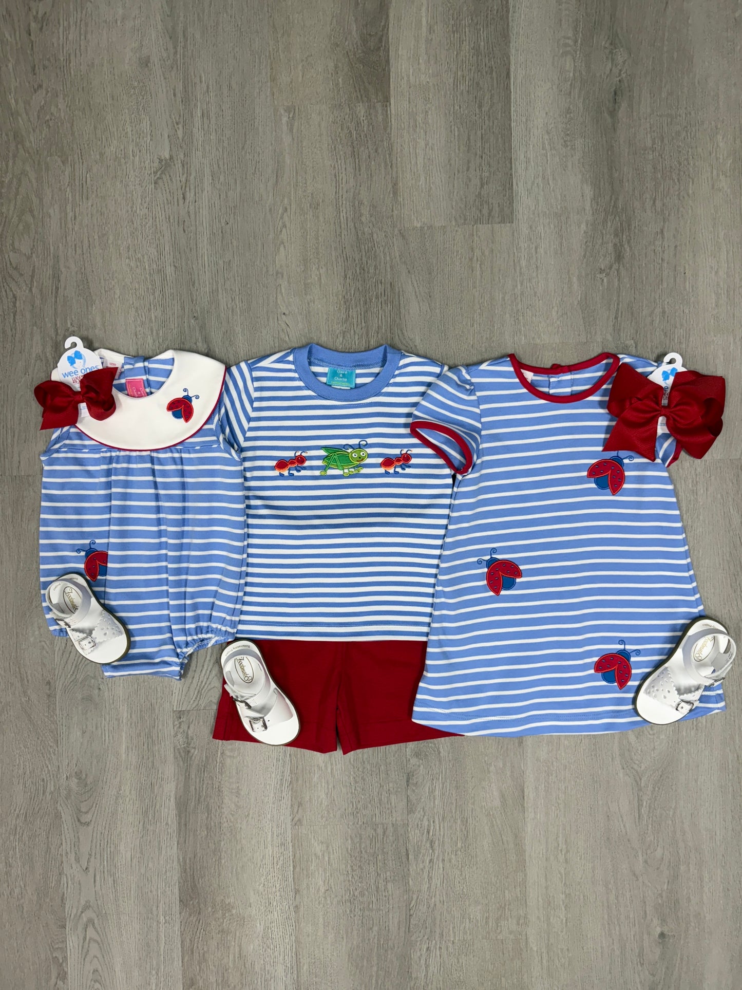 Ladybug Bubble Girls Bubbles + Rompers Claire & Charlie