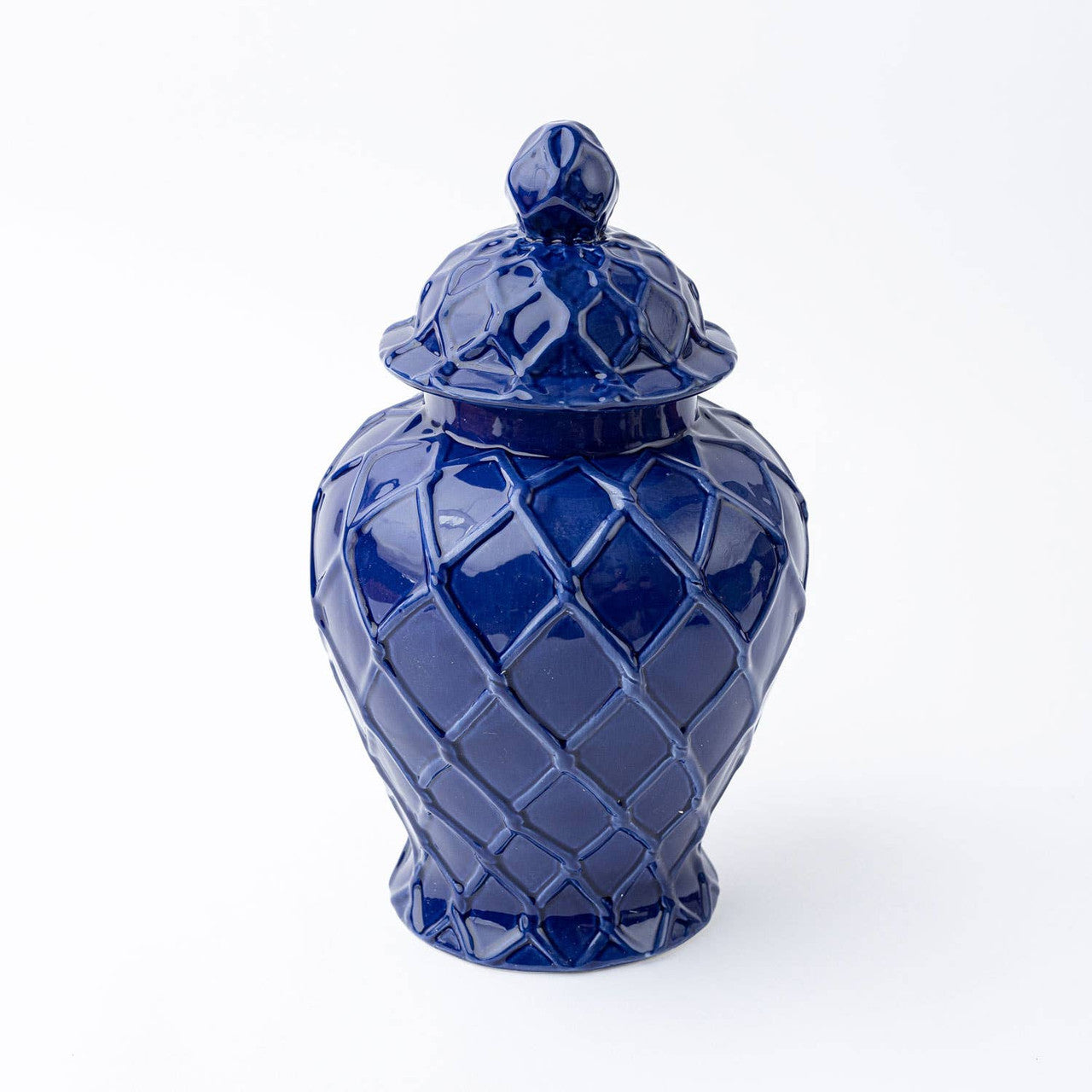 Large Textured Ginger Jar - Navy Home Decor 8 Oak Lane