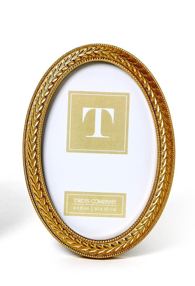 Laurel Wreath Oval Photo Frame 4x6 Home Decor Two's Company