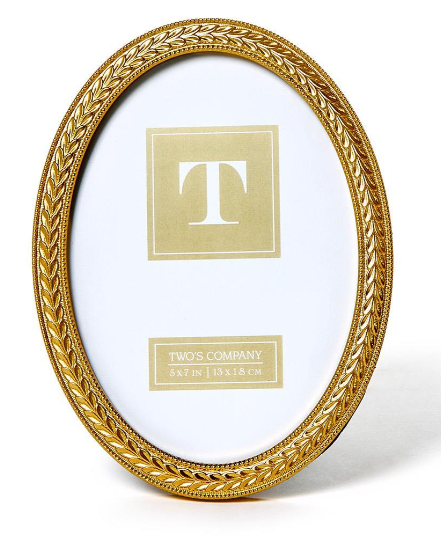 Laurel Wreath Oval Photo Frame 5x7 Home Decor Two's Company