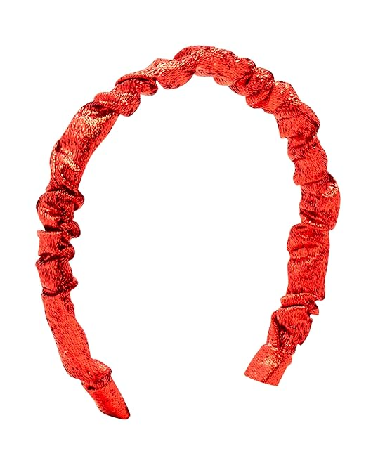 Metallic Ruffle Headband - Red Kids Hair Accessories Wee Ones