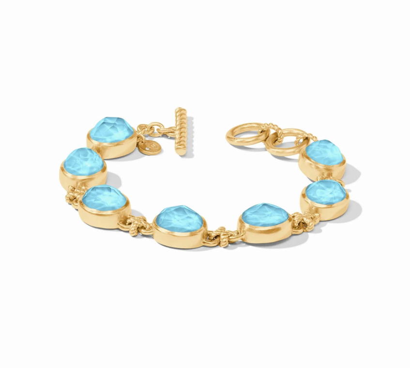 Nassau Demi Stone Bracelet - Iridescent Capri Blue Bracelets Julie Vos