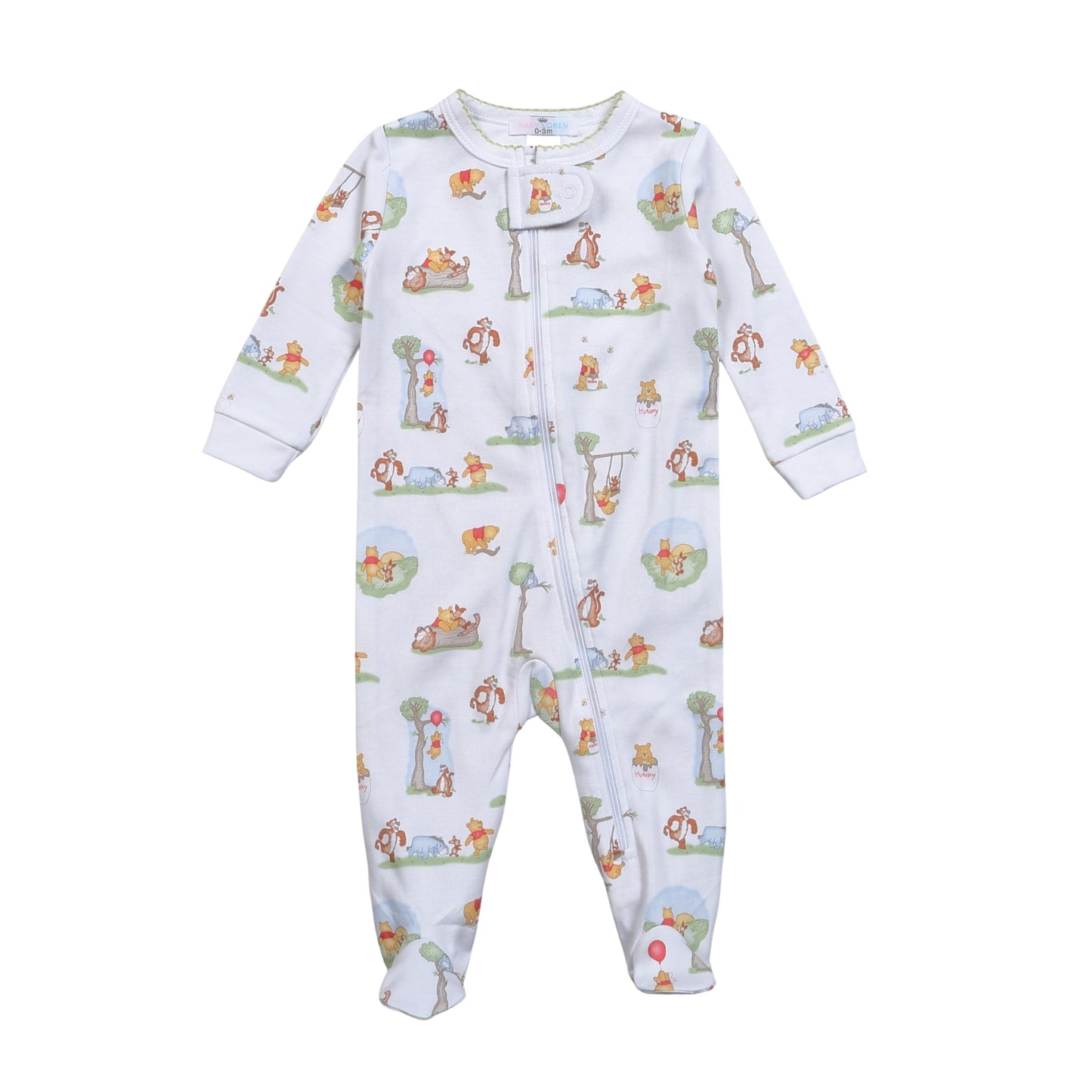 Honey Bear Pima Zipper Footie Baby Sleepwear Baby Loren