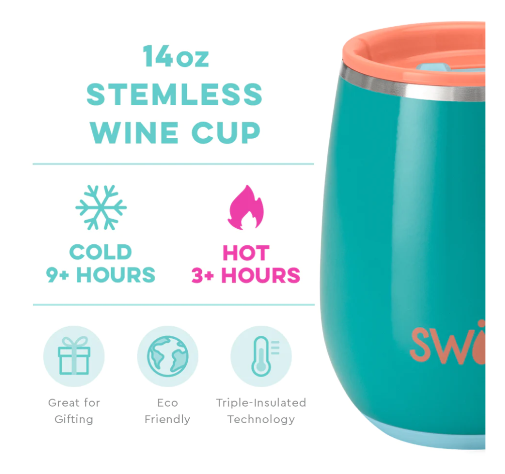 14 oz Stemless Wine Cup - Peak Season Insulated Drinkware Swig   