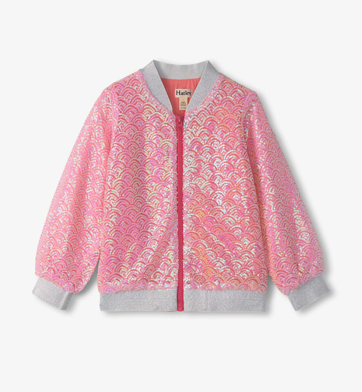 Pearl Mermaid Sequins Bomber Jacket Girls Outerwear Hatley