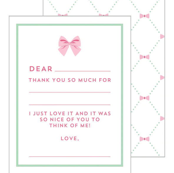 Fill in the Blank Flat Notecards - Pink Bow Gifts WH Hostess