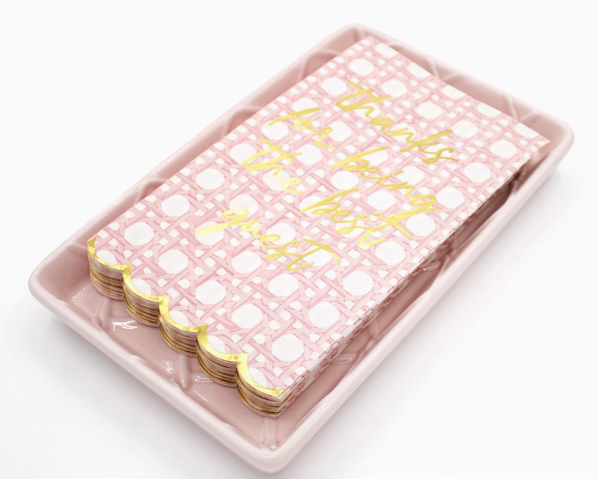 Textured Guest Towel Tray - Pink Home Decor 8 Oak Lane