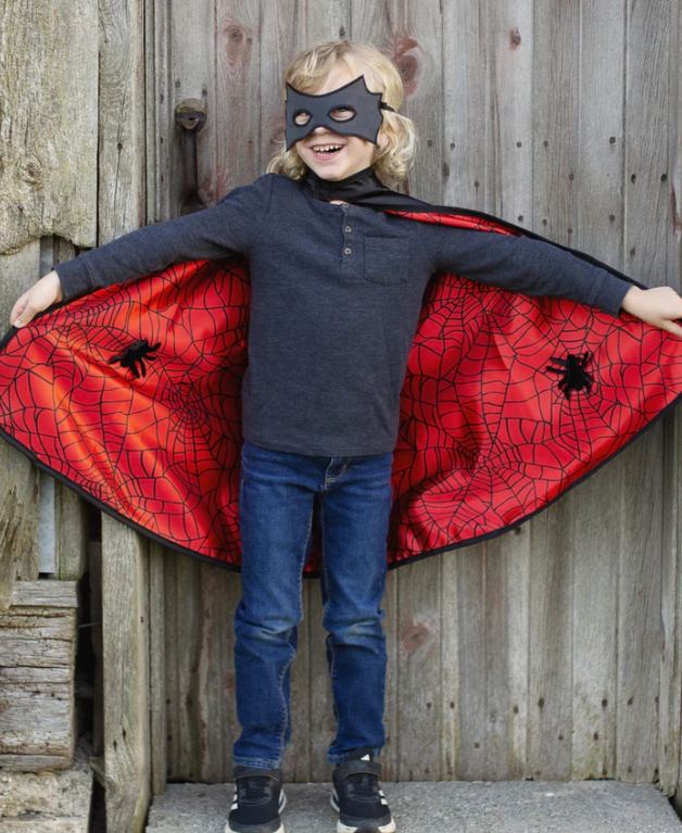 Reversible Spider/Bat Cape & Mask size 4-6 Toys Great Pretenders