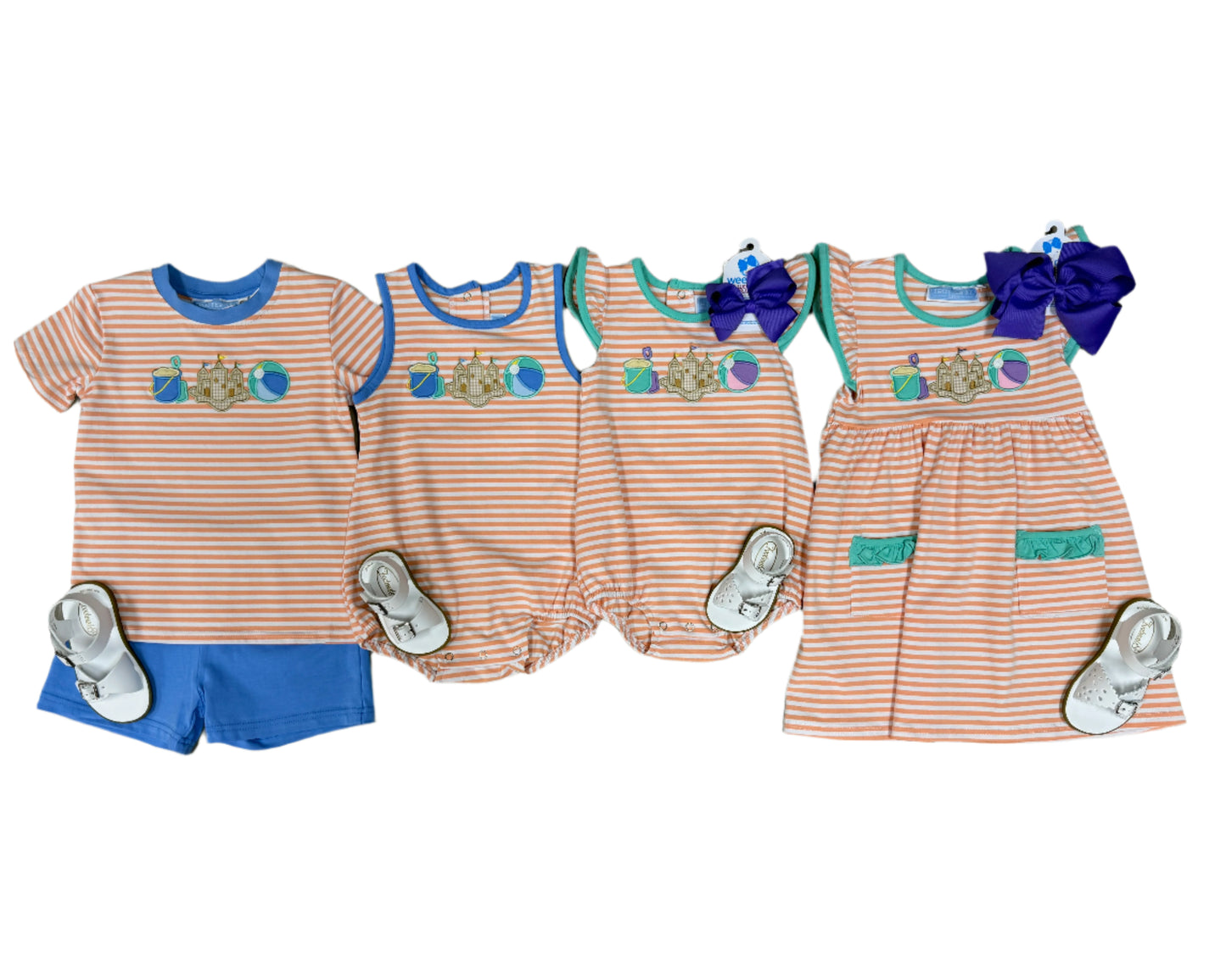 Sandcastle Trio Flutter Bubble Girls Bubbles + Rompers Trotter Street Kids