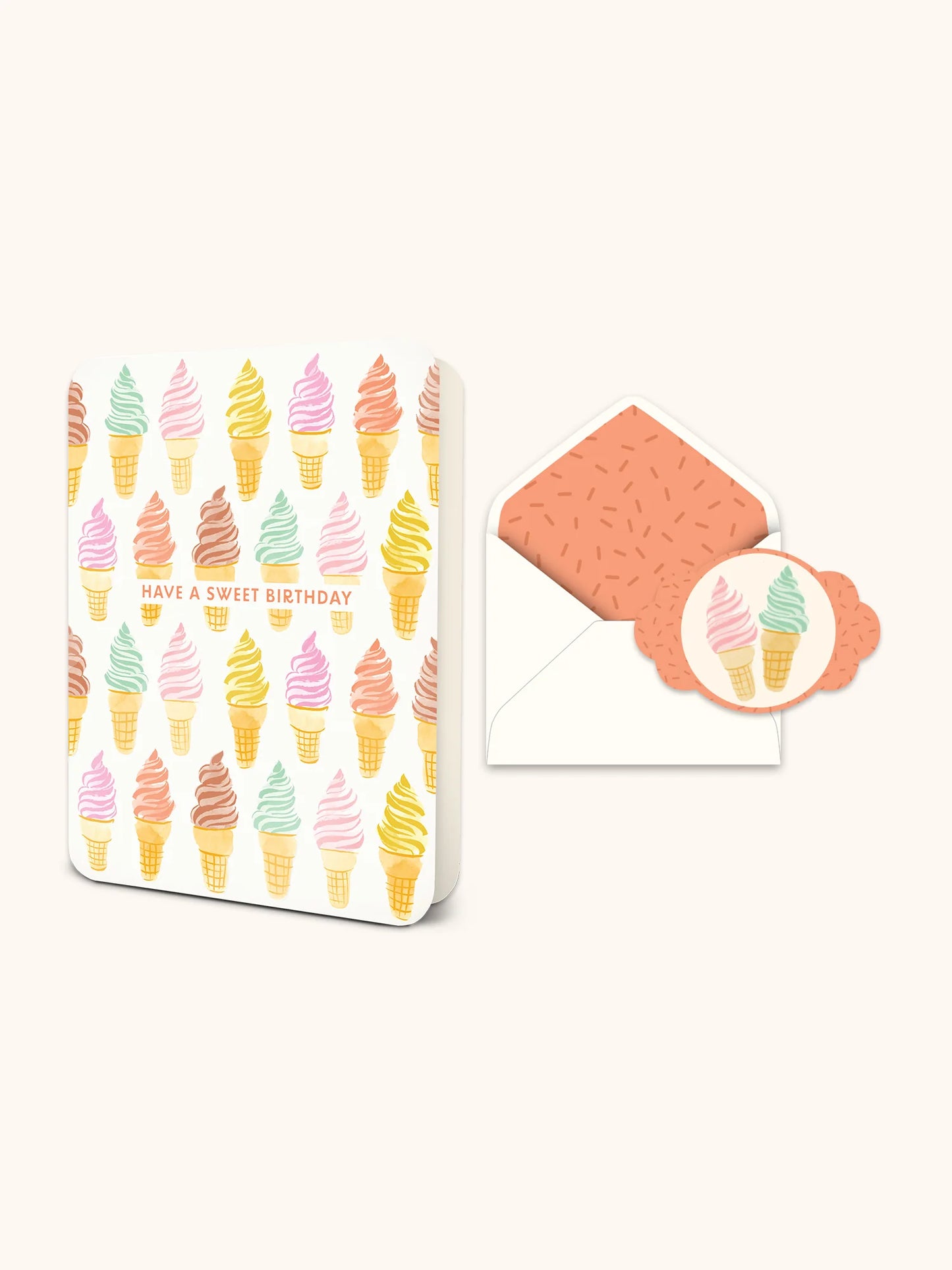 Sweet Birthday Cones Deluxe Greeting Card Paper Goods Studio Oh!