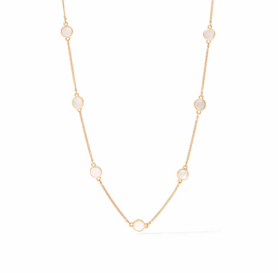 Valencia Delicate Station Necklace - Mother of Pearl Necklaces Julie Vos